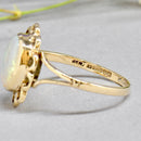 ヴィンテージ 1970年代 オーストラリア産 オパール 9カラット イエローゴールド フローラル ドレスリング