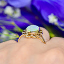 ヴィンテージ 1970年代 オーストラリア産 オパール 9カラット イエローゴールド フローラル ドレスリング