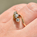 爱德华时代 1916 年 18 克拉黄金三部曲钻石订婚戒指（0.40 克拉）