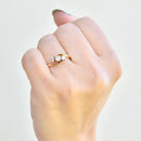 爱德华时代 1916 年 18 克拉黄金三部曲钻石订婚戒指（0.40 克拉）