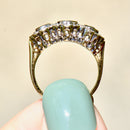 Vintage Sapphire & Diamond Triple Cluster 18ct Yellow Gold Ring (1.60cts)