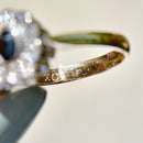 Vintage Sapphire & Diamond Triple Cluster 18ct Yellow Gold Ring (1.60cts)