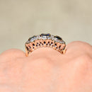 Vintage Sapphire & Diamond Triple Cluster 18ct Yellow Gold Ring (1.60cts)