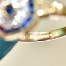 Vintage 1990s Sapphire & Diamond 18CT Yellow Gold Target Ring (0.59ct)