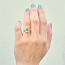 Vintage Aquamarine & Diamond Cross-Over Set Ring (1.15cts)