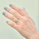 Vintage Aquamarine & Diamond Cross-Over Set Ring (1.15cts)