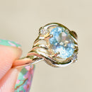 Vintage Aquamarine & Diamond Cross-Over Set Ring (1.15cts)
