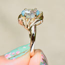 Vintage Aquamarine & Diamond Cross-Over Set Ring (1.15cts)