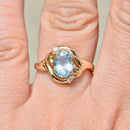 Vintage Aquamarine & Diamond Cross-Over Set Ring (1.15cts)