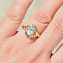 Vintage Aquamarine & Diamond Cross-Over Set Ring (1.15cts)