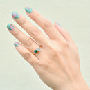 Vintage Toi Et Moi Blue & White Zircon Cross Over 9ct Yellow Gold Ring (1.74cts)