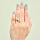 Vintage Toi Et Moi Blue & White Zircon Cross Over 9ct Yellow Gold Ring (1.74cts)