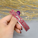 Ruby & Cubic Zirconia Sterling Silver Bangle (7.60 Carats)