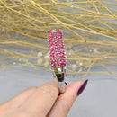 Ruby & Cubic Zirconia Sterling Silver Bangle (7.60 Carats)