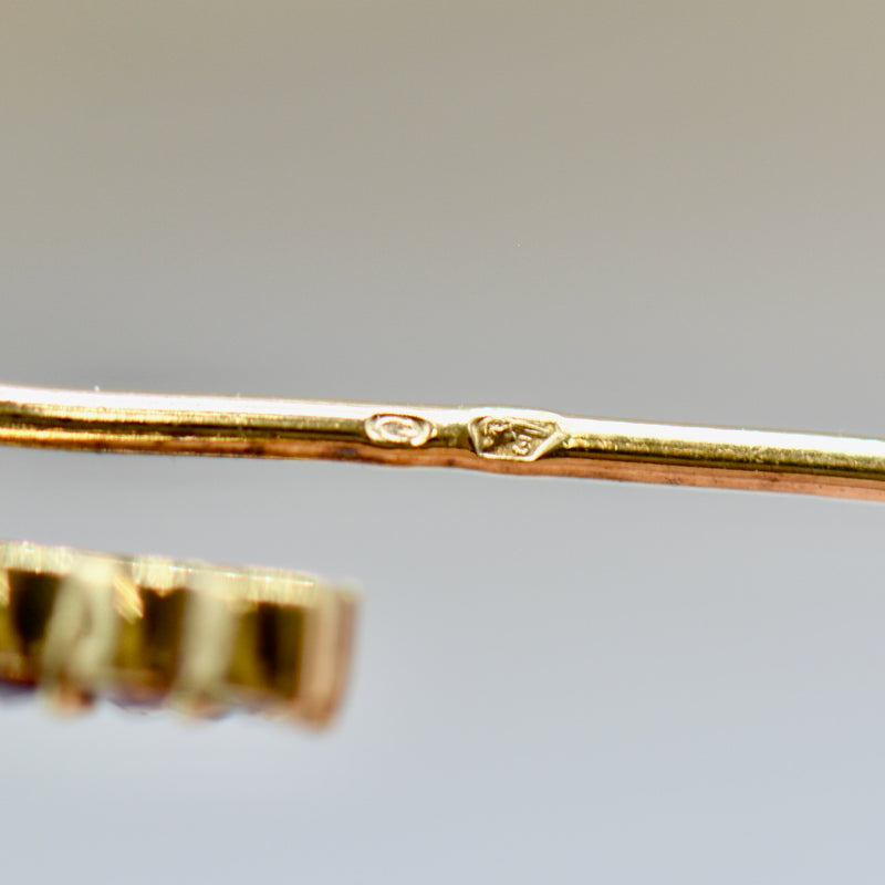 Reserved for D - Bohemian Pyrope Garnet Alphabet/Letter K Gold Vermeil/Silver Gilt Stick Pin/Tie Pin/Brooch