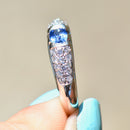 矢车菊蓝宝石和钻石密镶戒指戒圈（1.15 克拉）