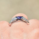 矢车菊蓝宝石和钻石密镶戒指戒圈（1.15 克拉）