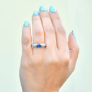 矢车菊蓝宝石和钻石密镶戒指戒圈（1.15 克拉）