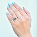 矢车菊蓝宝石和钻石密镶戒指戒圈（1.15 克拉）