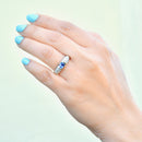 矢车菊蓝宝石和钻石密镶戒指戒圈（1.15 克拉）