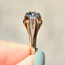 1980s Aquamarine Gypsy Set 9ct Yellow Gold Ring