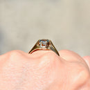 1980s Aquamarine Gypsy Set 9ct Yellow Gold Ring