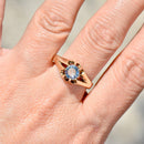 1980s Aquamarine Gypsy Set 9ct Yellow Gold Ring