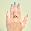 1980s Aquamarine Gypsy Set 9ct Yellow Gold Ring