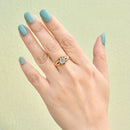 1980s Aquamarine Gypsy Set 9ct Yellow Gold Ring
