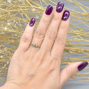 Art deco Emerald 18ct Yellow Gold & Platinum Trilogy Engagement Ring