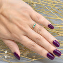 Art deco Emerald 18ct Yellow Gold & Platinum Trilogy Engagement Ring