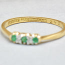 Art deco Emerald 18ct Yellow Gold & Platinum Trilogy Engagement Ring
