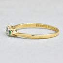 Art deco Emerald 18ct Yellow Gold & Platinum Trilogy Engagement Ring