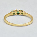 Art deco Emerald 18ct Yellow Gold & Platinum Trilogy Engagement Ring