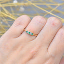 Art deco Emerald 18ct Yellow Gold & Platinum Trilogy Engagement Ring