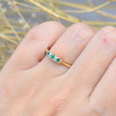 Art deco Emerald 18ct Yellow Gold & Platinum Trilogy Engagement Ring