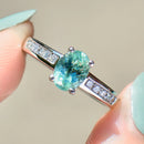 パライバトルマリン＆ダイヤモンドリング（18Kホワイトゴールド）