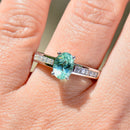 パライバトルマリン＆ダイヤモンドリング（18Kホワイトゴールド）