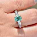 パライバトルマリン＆ダイヤモンドリング（18Kホワイトゴールド）