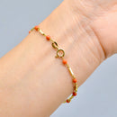 Vintage 18ct Yellow Gold Coral Beads Bracelet (7.25 inch or 18.5cm long)