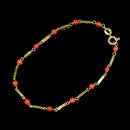 Vintage 18ct Yellow Gold Coral Beads Bracelet (7.25 inch or 18.5cm long)