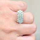 Vintage 1970s Three-Row Diamond 18ct Yellow Gold Dress Ring (1.75cts)