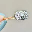 Vintage 1970s Three-Row Diamond 18ct Yellow Gold Dress Ring (1.75cts)