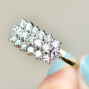 Vintage 1970s Three-Row Diamond 18ct Yellow Gold Dress Ring (1.75cts)