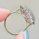 Vintage 1970s Three-Row Diamond 18ct Yellow Gold Dress Ring (1.75cts)