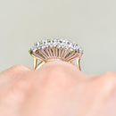 Vintage 1970s Three-Row Diamond 18ct Yellow Gold Dress Ring (1.75cts)
