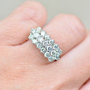 Vintage 1970s Three-Row Diamond 18ct Yellow Gold Dress Ring (1.75cts)