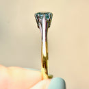 Deco Blue Zircon 18ct Yellow Gold & Platinum Solitaire Ring (0.81ct)