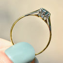 Deco Blue Zircon 18ct Yellow Gold & Platinum Solitaire Ring (0.81ct)