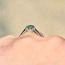 Deco Blue Zircon 18ct Yellow Gold & Platinum Solitaire Ring (0.81ct)